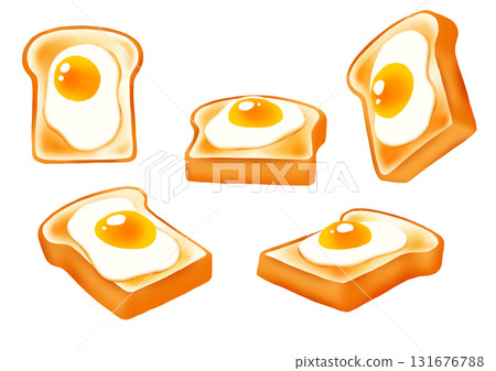 五片酥脆吐司，配煎蛋 131676788
