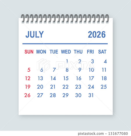 July 2026 calendar page showing dates for planning July 2026 calendar page showing dates for planning 131677080