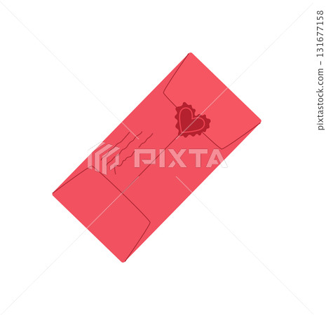 Handwritten message on cute valentine card in envelope with heart seal. Romantic concept of love and celebration for valentine day. Ideal for holiday invitations and correspondence. Handwritten message on cute valentine card in envelope with heart seal. Romantic concept of love and celebration for valentine day. Ideal for holiday invitations and correspondence. 131677158