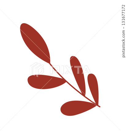 Simple leaf decoration in flat style, cute character design with vibrant color. Concept of nature, craft, and creativity, ideal for DIY projects or artistic activities. 131677172