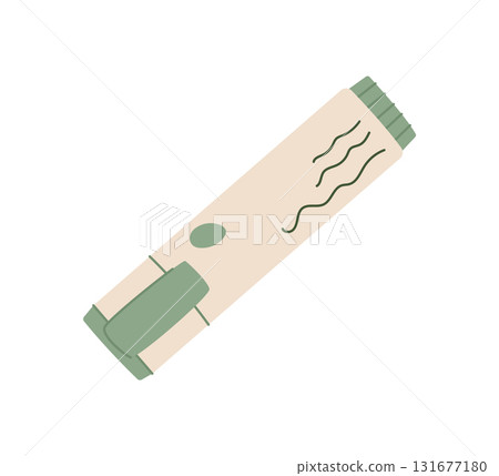 Marker pen in flat style with simple doodle pattern on stationery note. Creative message icon for correspondence, ideal for handmade cards and invitations, perfect communication and notes. 131677180