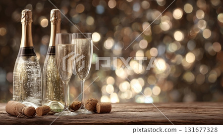 Gold particles, champagne image 131677328