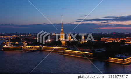 Aerial view of Peter and Paul Fortress in Russia 131677747