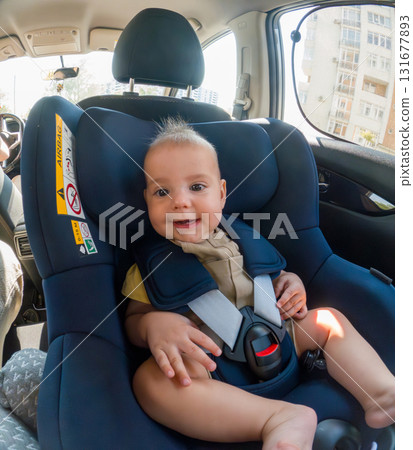 Happy Baby in Car Seat 131677893