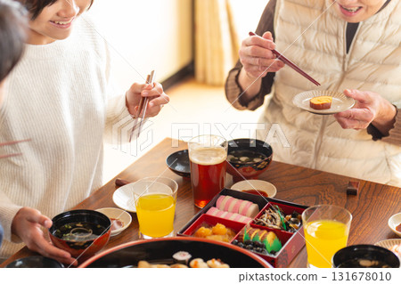 New Year's dinner with my family and grandma who returned home New Year's dinner with my family and grandma who returned home 131678010
