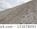 Large sandy slope with footprints 131678093