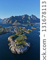 Henningsvaer village and football pitch in lofoten, norway 131678113