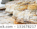 Sedimentary rock layers that spread across the coast of Sakushima 131678217