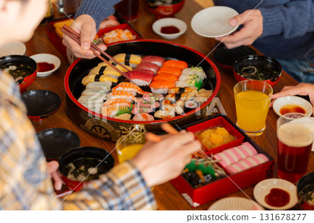 New Year's dinner with my family and grandma who returned home New Year's dinner with my family and grandma who returned home 131678277