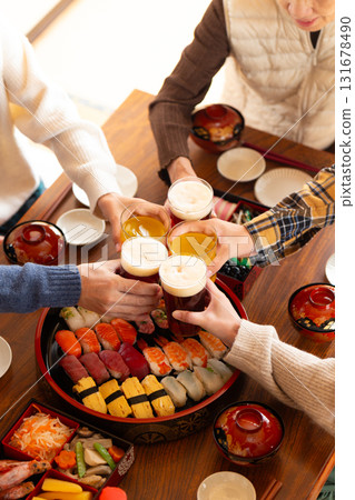 New Year's dinner with my family and grandma who returned home New Year's dinner with my family and grandma who returned home 131678490