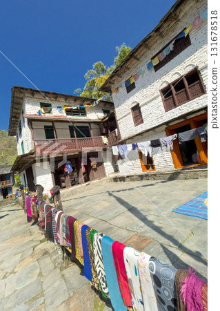 Rest Area, Trek to Annapurna Base Camp, Himalaya, Nepal 131678518