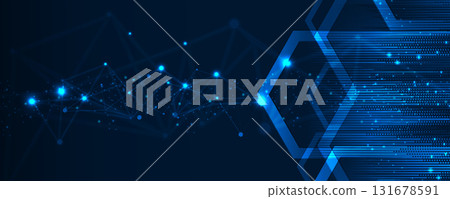 Abstract circuit technology dynamic digital matrix with floating binary code elements background 131678591