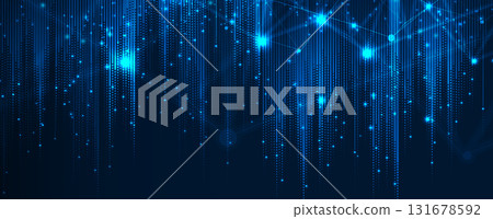 Abstract circuit technology dynamic digital matrix with floating binary code elements background 131678592