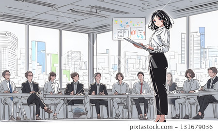 A project team led by a confident female leader A project team led by a confident female leader 131679036