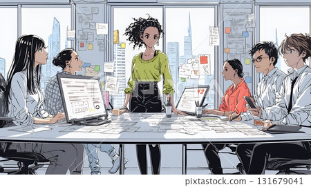 A project team led by a confident female leader 131679041