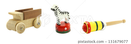 Set of wooden toy isolated on transparent background Set of wooden toy isolated on transparent background 131679077