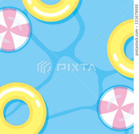 Floating ring and ball in the summer sea Floating ring and ball in the summer sea 131679088