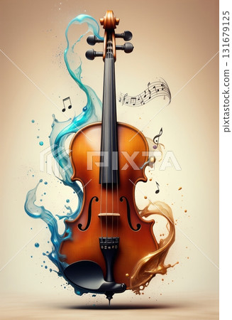 An elegant musical composition with colorful abstract sound waves 131679125