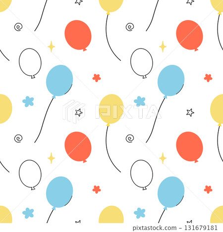 Seamless pattern with multicolor balloons 131679181
