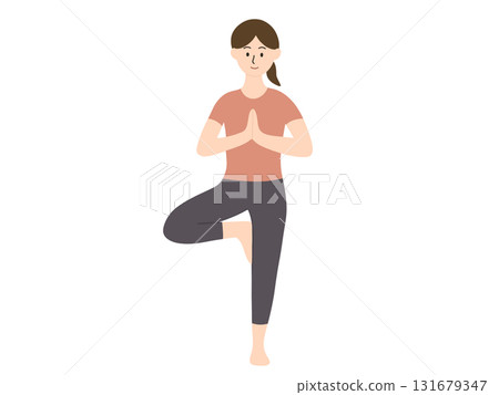 Illustration of a yoga woman Illustration of a yoga woman 131679347