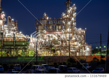 Yokkaichi factory night view (Shiohama district, Showa Yokkaichi Oil) 131679489