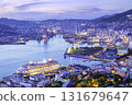 A beautiful evening view of Nagasaki from the Nabekanmuriyama Observatory (Nabekanmuriyama, Nagasaki City, Nagasaki Prefecture) 131679647