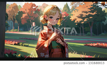 Girls wearing kimonos 131680013