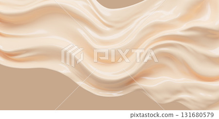 Liquid foundation texture background with copy space 3D render Cosmetic cream Liquid foundation texture background with copy space 3D render Cosmetic cream 131680579