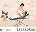 World Acupuncture Day. Woman receiving acupuncture therapy on her face to promote relaxation, improve skin tone, and relieve tension. Chinese medicine acupuncture 131680580
