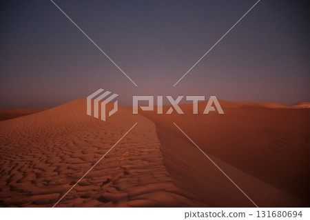 Sand dunes in night desert Sand dunes in night desert 131680694