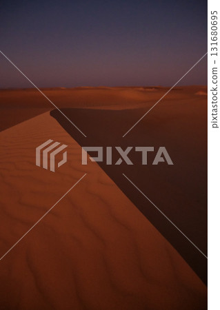 Sand dunes in night desert Sand dunes in night desert 131680695