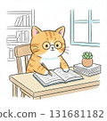 Cat studying 131681182