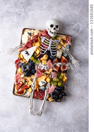Assortment of cheese and meat appetizers Assortment of cheese and meat appetizers 131681680