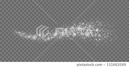 Snow wind wave with many snowflakes, curl and flakes 131682089