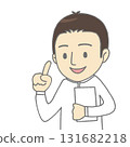 Illustration of a male medical worker explaining 131682218