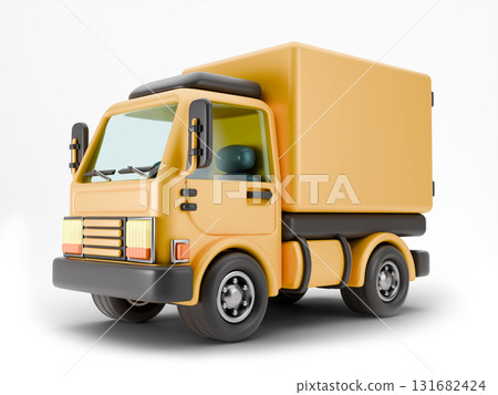 Delivery truck Side front view 3D Delivery truck Side front view 3D 131682424