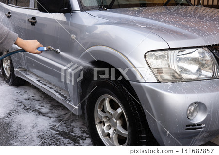 Washing off car shampoo Washing off car shampoo 131682857