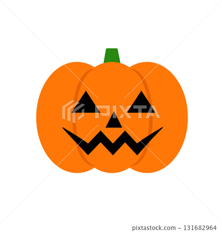 Simple illustration of a jack-o'-lantern Halloween material Halloween pumpkin orange 131682964