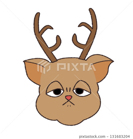 Illustration of a dissatisfied reindeer Illustration of a dissatisfied reindeer 131683204
