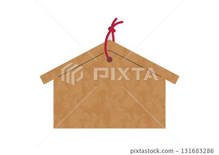 Vector illustration of a wooden votive plaque without text, watercolor style Vector illustration of a wooden votive plaque without text, watercolor style 131683286