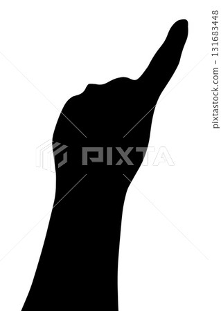 Vector isolated illustration of hand showing index finger. 131683448
