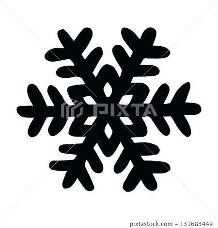 Vector isolated illustration of silhouette snowflake 131683449