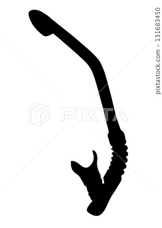 Vector isolated illustration of a snorkel silhouette. 131683450