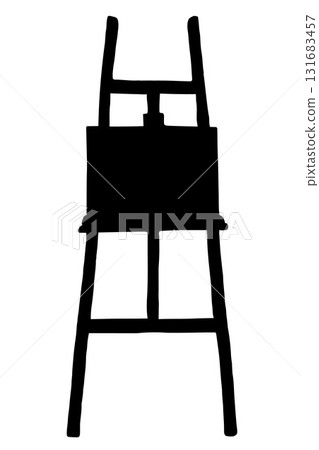 Vector isolated illustration of easel silhouette. 131683457