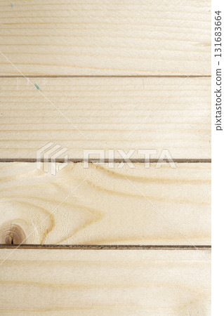 Close up of MDF wood planks with wood swirls and knots for background 131683664