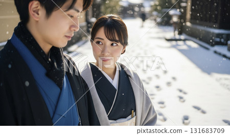 我們兩個走在京都的雪街上 131683709