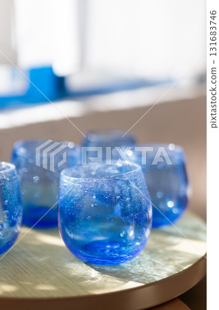 The translucent blue of Ryukyu glass 131683746