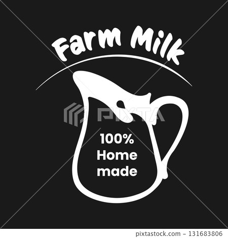 A visually engaging logo showcases fresh farm milk. It highlights homemade quality with a simple design, promoting organic dairy products for health-conscious consumers. A visually engaging logo showcases fresh farm milk. It highlights homemade quality with a simple design, promoting organic dairy products for health-conscious consumers. 131683806
