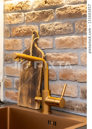 Golden kitchen faucet with filtered water function Golden kitchen faucet with filtered water function 131683857