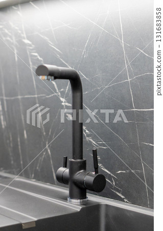 Dark kitchen faucet with filtered water function Dark kitchen faucet with filtered water function 131683858